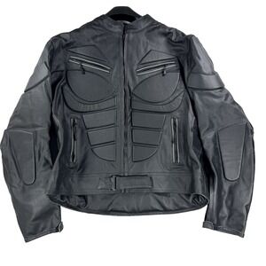 Mens Echtes Leder Futter Armored Leather Jacket Riding Motorcycle Black Sz Large